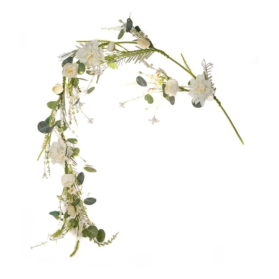 Artificial white dahlia garland 1.5m — catalogue product
