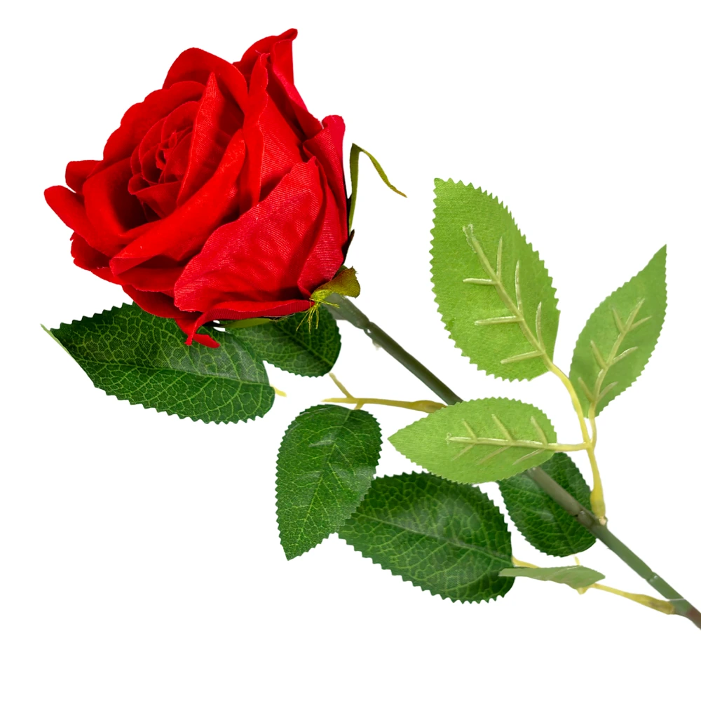 Artificial Velvet Rose Red 60cm
