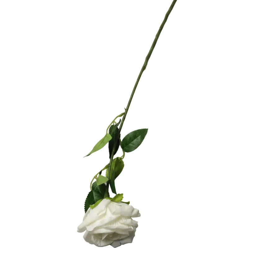 Artificial Rose Stem 75cm - White